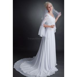 Stravagante abito da sposa formale con bordo e strascico