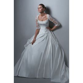 Classico abito da sposa allentato sexy con perline