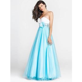 Glamour Sweetheart Organza Flower Prom Dresses Senza strascico