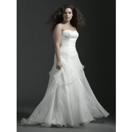 Eleganti abiti da sposa bianco A-line plus size
