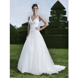 Sexy abito da sposa bianco A-line senza schienale con spalline
